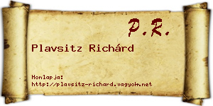 Plavsitz Richárd névjegykártya