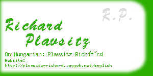 richard plavsitz business card